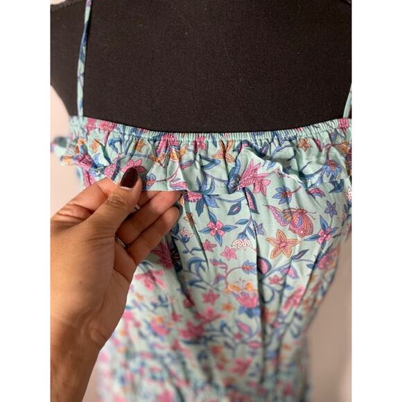 Saints & Hearts Midi Dress Womens Size L Floral Paisley Mixed Print Boho Flowy - Picture 15 of 15